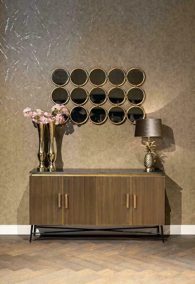 RICHMOND byrå IRONVILLE - marmor, metal, MDF, björkkrydsfiner