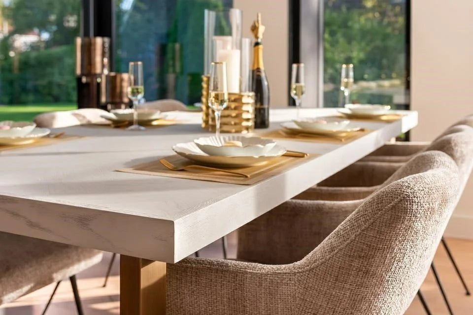 Matbord Whitebone brass 235