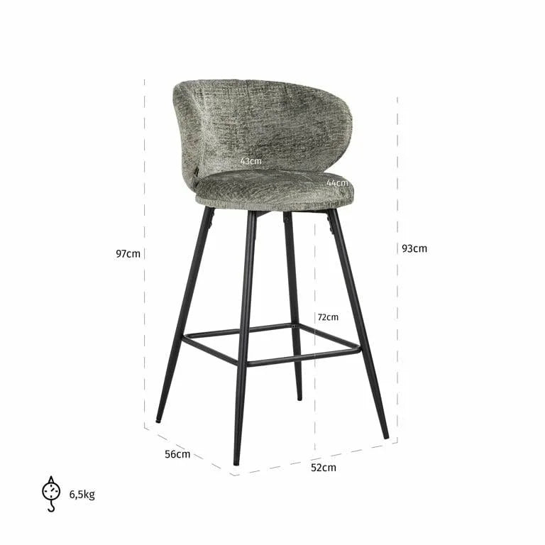 RICHMOND sæt om 2 MIMI barstolar grøn