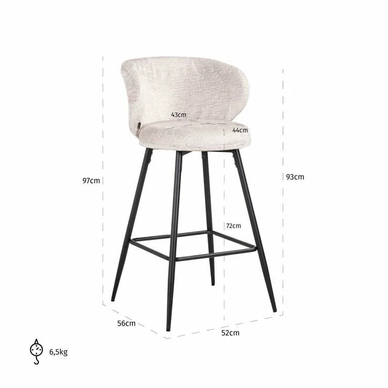 RICHMOND sæt om 2 MIMI barstolar lysbeige