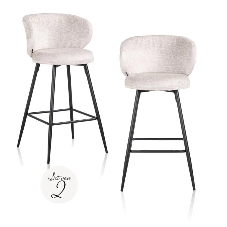 RICHMOND sæt om 2 MIMI barstolar lysbeige