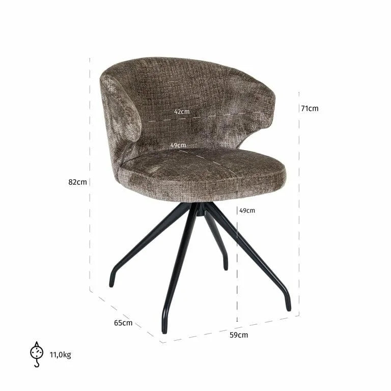 Snurrstol Milly Grå