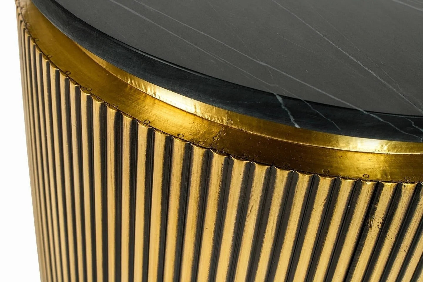 Soffbord RICHMOND - IRONVILLE 90, sort/marmor