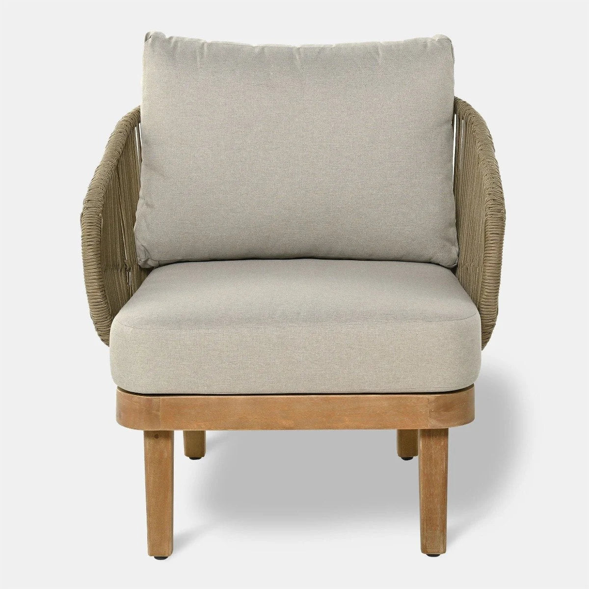 Trädgårdsfåtölj Bavaro 70x80x85cm Eukalyptus Beige/grå