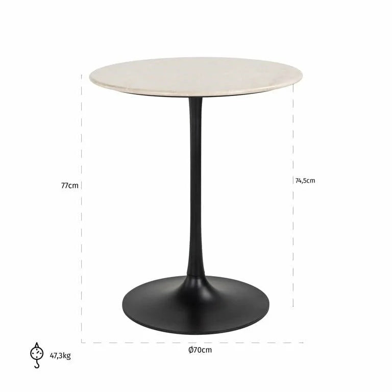 Barbord Tavolo runt (Beige)