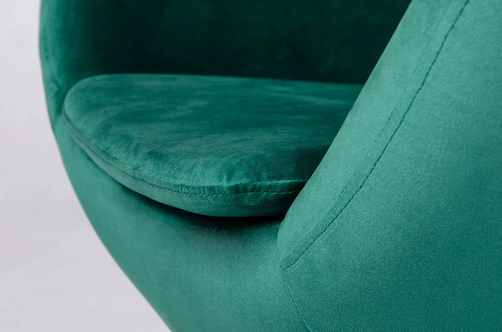 Fåtölj - EGG WIDE VELVET, smaragd