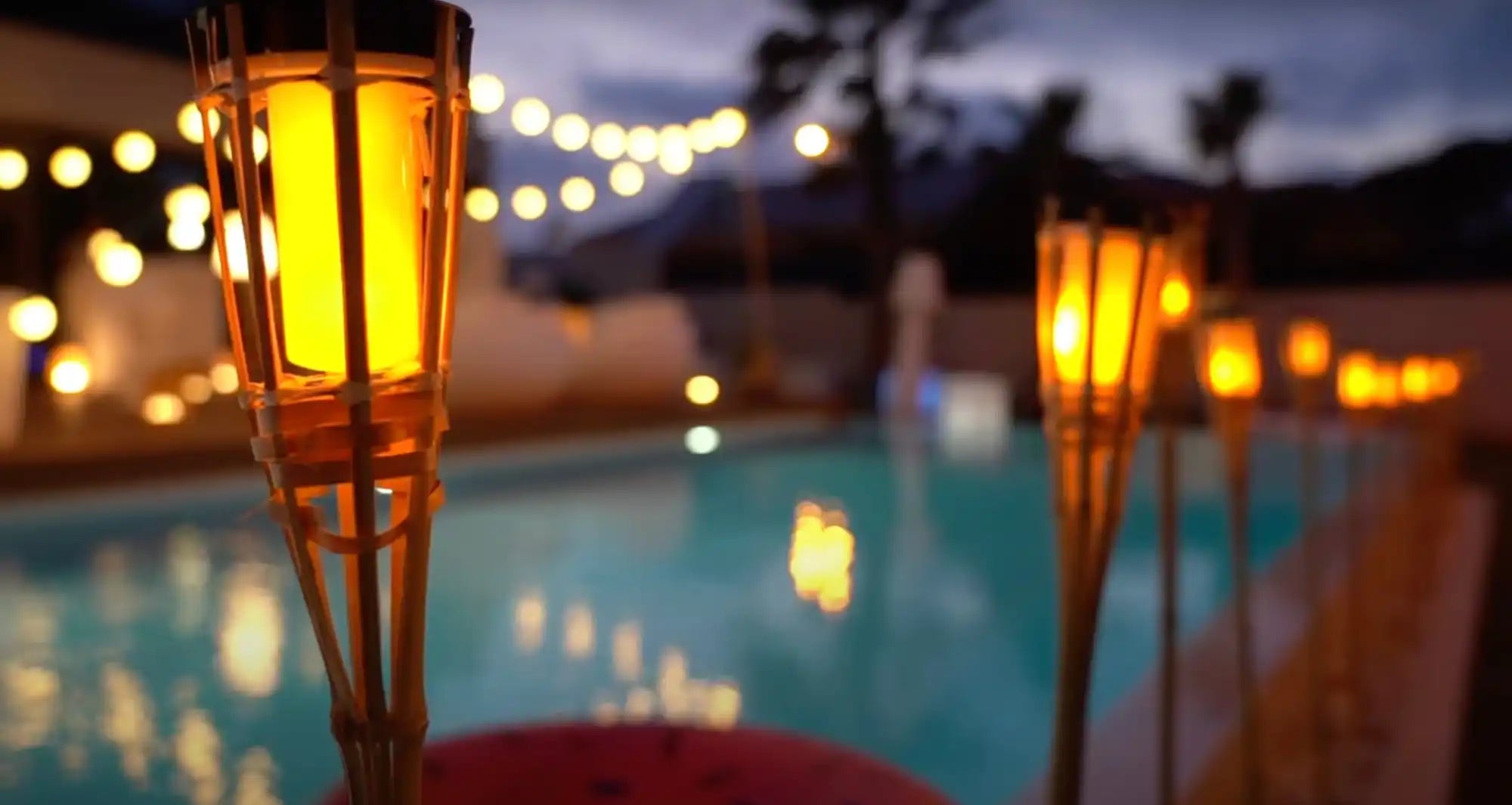 Illuminated tiki torch.