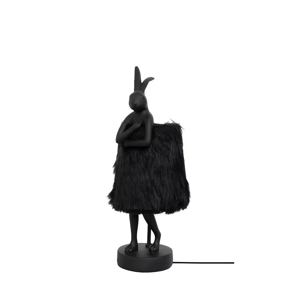 KARE bordslampa RABBIT FUR 50 cm svart