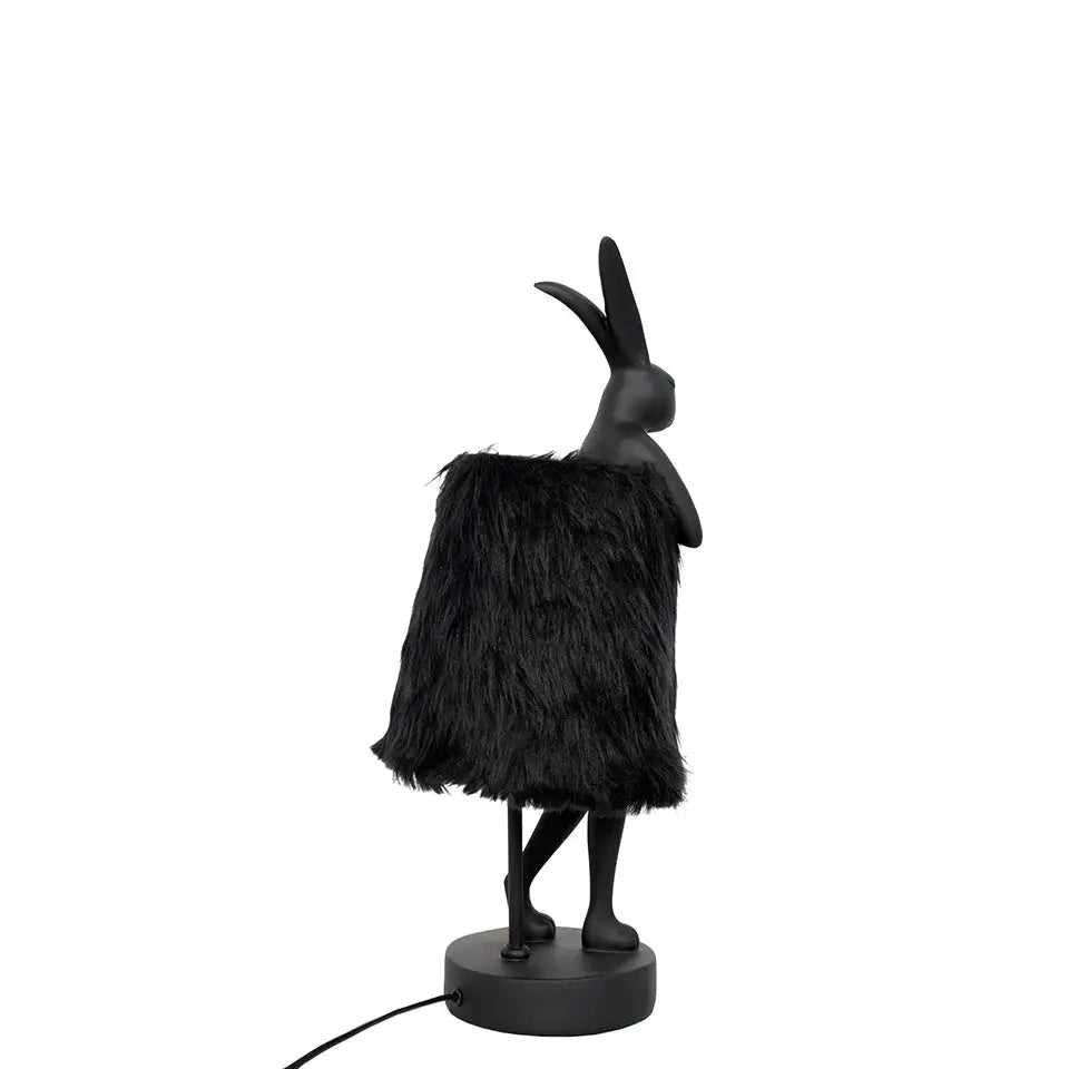 KARE bordslampa RABBIT FUR 50 cm svart