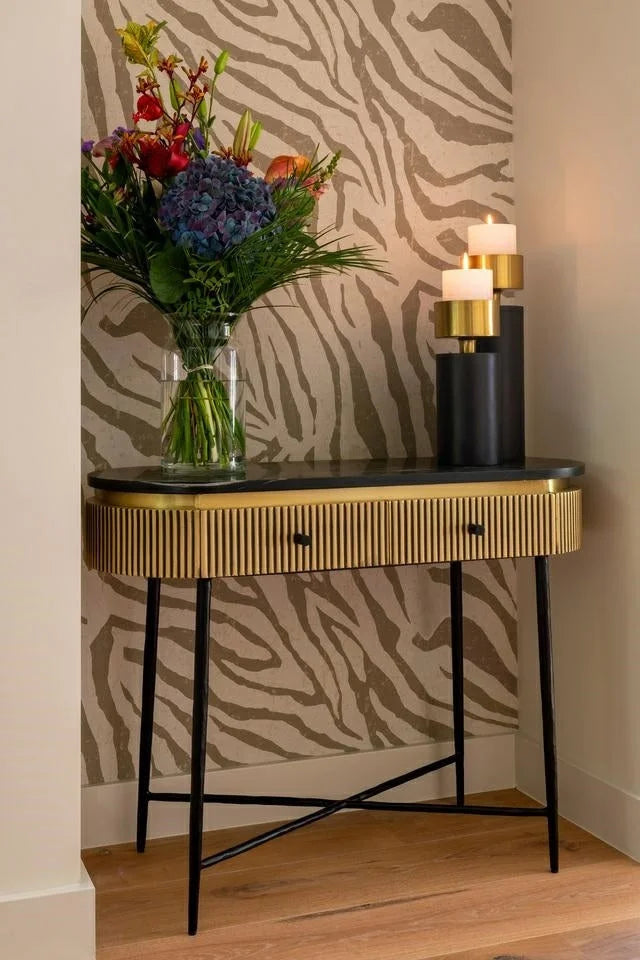 Konsolbord Ironville 2-lådor (Guld)