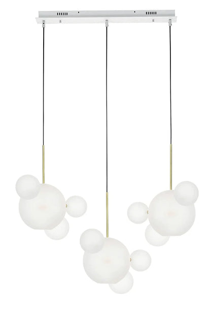 Pendellampa CAPRI LINE 3 guld / vit - 180 LED, aluminium, glas
