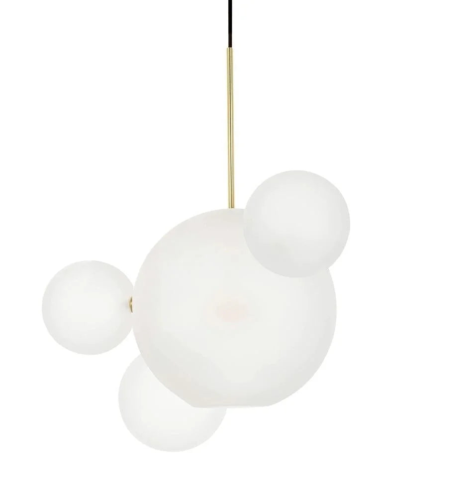 Pendellampa CAPRI LINE 3 guld / vit - 180 LED, aluminium, glas