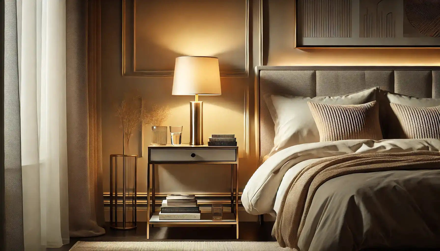 Luxurious bedroom interior.