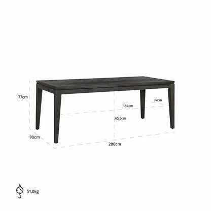RICHMOND måttebord BLACKBONE 200 sort