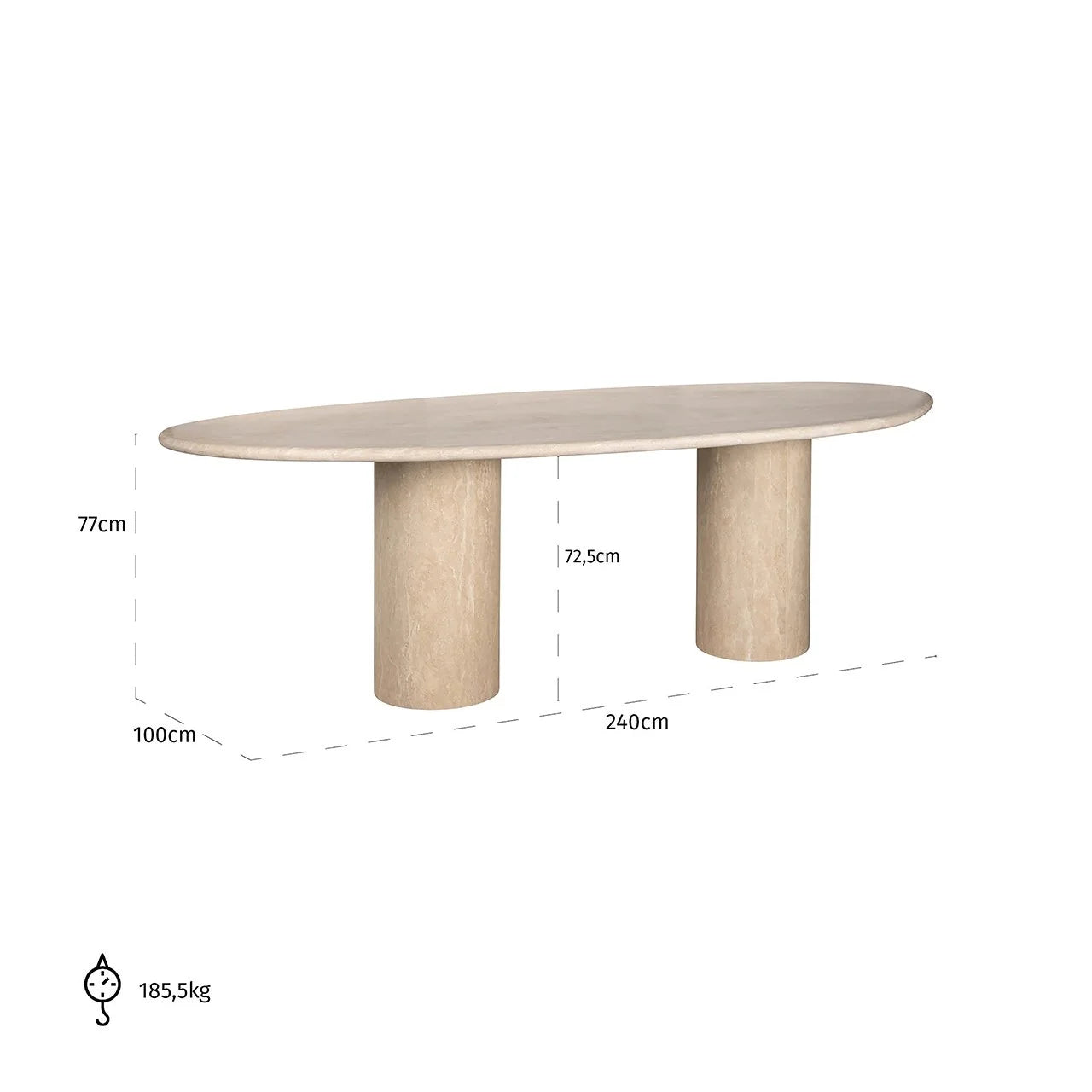 Matbord Renaissance Travertin (Beige)