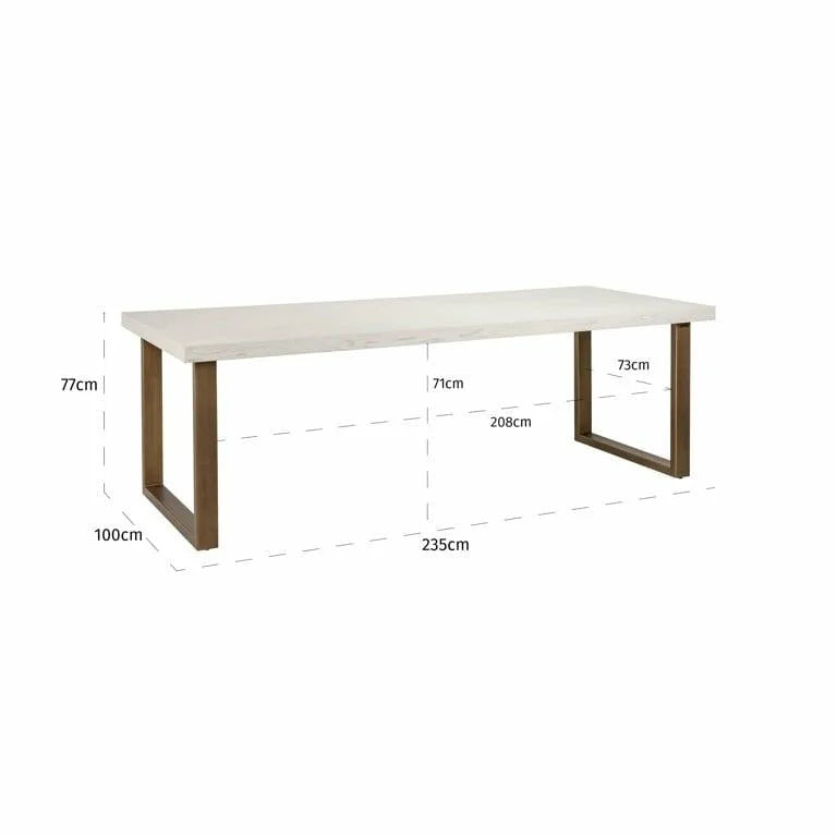 RICHMOND måttebord WHITEBONE MESSING 235