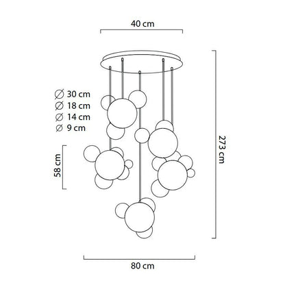 MOOSEE Taklampa CAPRI DISC 5 guld - 300 LED, aluminium, glas