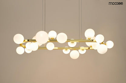 MOOSEE pendellampa ALURE OVAL 120       guld/mjölkvit