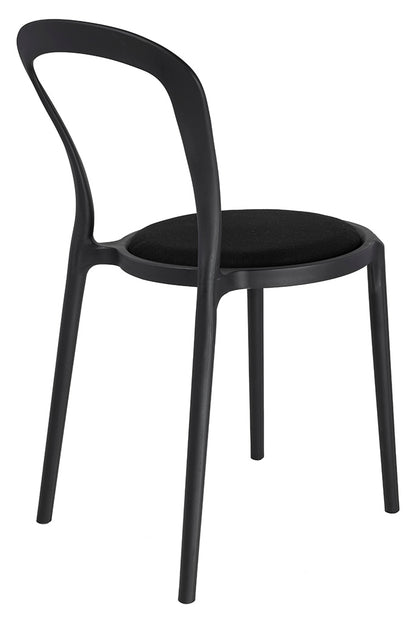 Svart SLIM stol - polypropen, tyg
