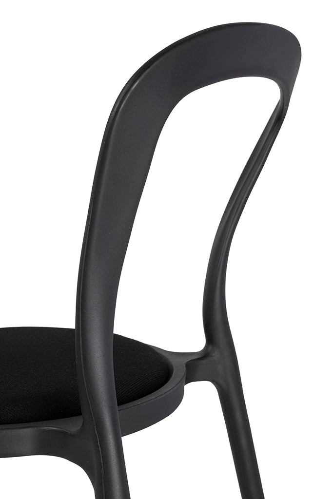 Svart SLIM stol - polypropen, tyg