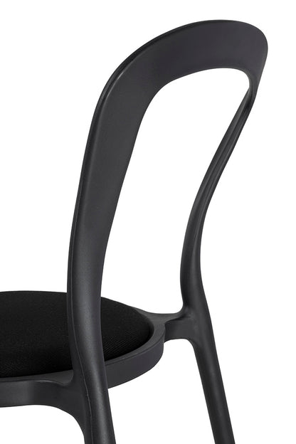 Svart SLIM stol - polypropen, tyg