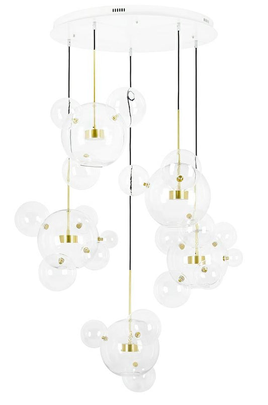 MOOSEE Taklampa CAPRI DISC 5 guld - 300 LED, aluminium, glas