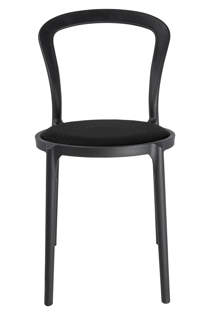 Svart SLIM stol - polypropen, tyg