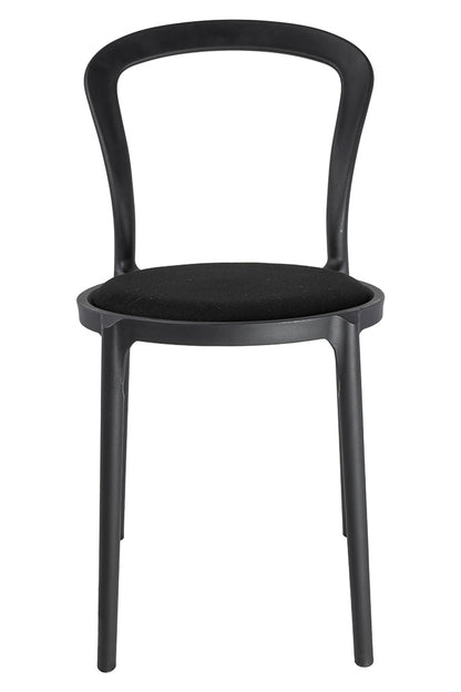 Svart SLIM stol - polypropen, tyg
