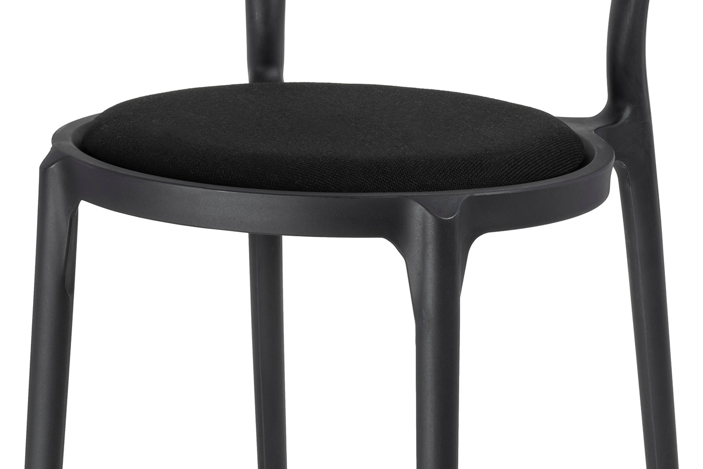 Svart SLIM stol - polypropen, tyg
