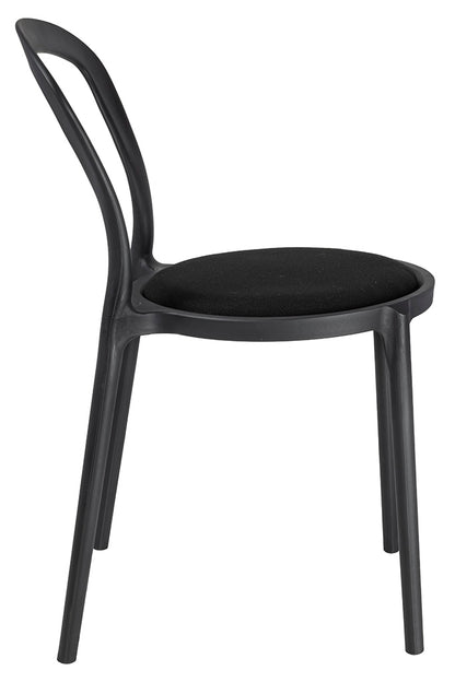 Svart SLIM stol - polypropen, tyg