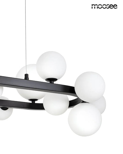 MOOSEE hängande lampa ALURE OVAL 120 svart/mjölkvit
