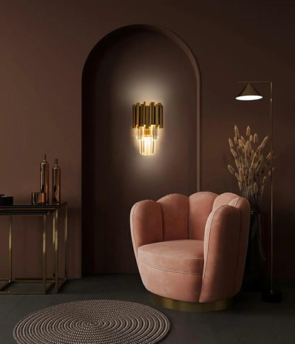 MOOSEE vägglampa IMPERIAL WALL GOLD - stål, kristall