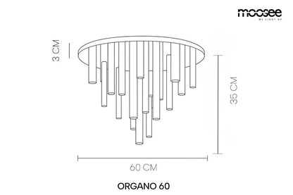 MOOSEE lampa sufitowa / plafon ORGANO 60 złota
