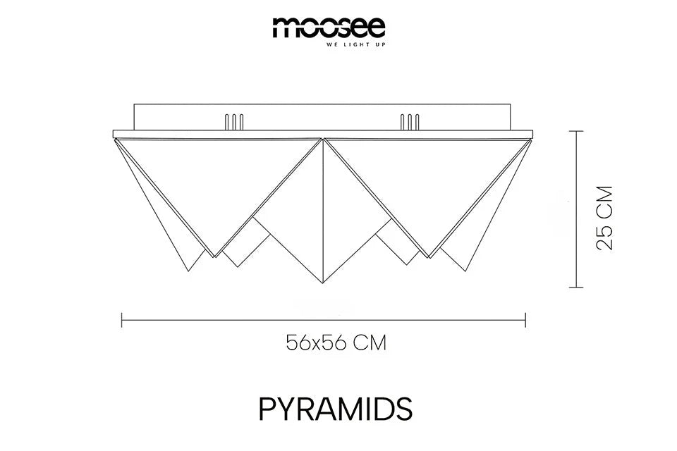 MOOSEE lampa sufitowa / plafon PYRAMIDS złota