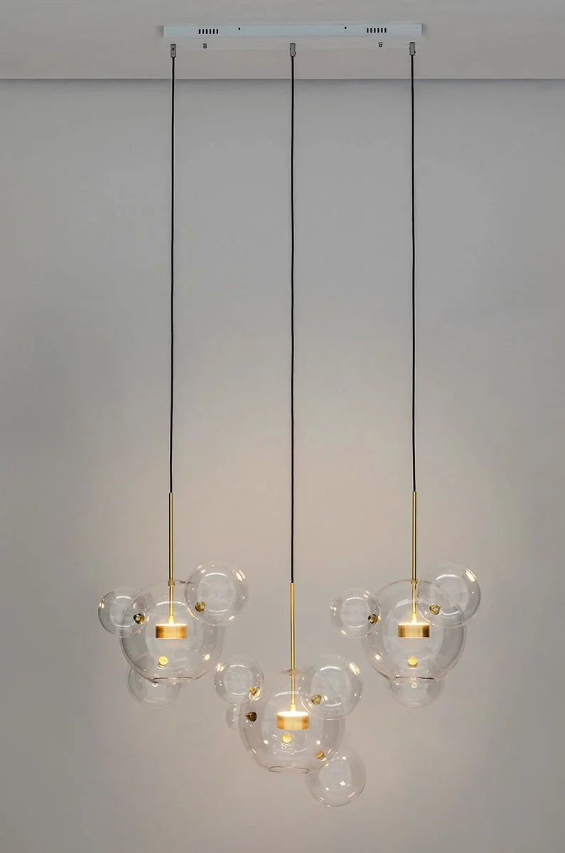 MOOSEE hängande lampa CAPRI LINE 3 guld - 180 LED, aluminium, glas