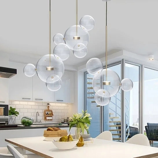 MOOSEE hängande lampa CAPRI LINE 3 guld - 180 LED, aluminium, glas