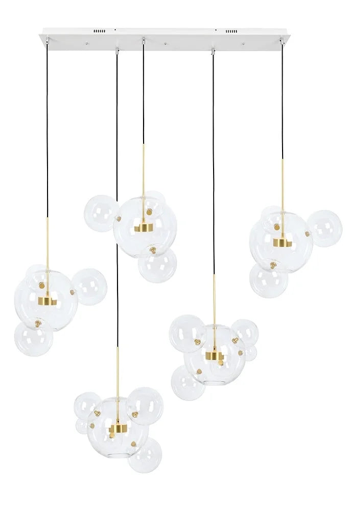 MOOSEE taklampa CAPRI LINE 5 guld - 300 LED, aluminium, glas