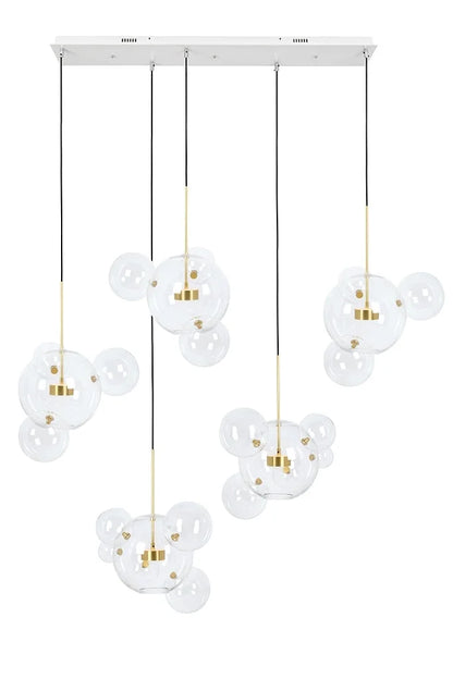MOOSEE taklampa CAPRI LINE 5 guld - 300 LED, aluminium, glas