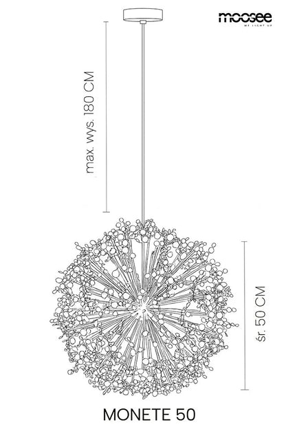 MOOSEE lampa wisząca MONETE 50 złota