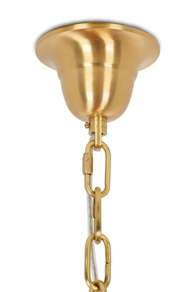 MOOSEE hängande lampa TIFFANY 135 vit mässing / naturliga fjädrar