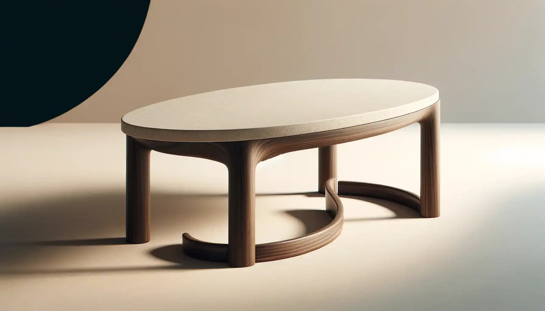 Oval coffee table.