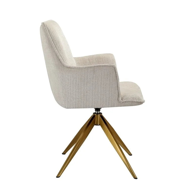 Snurrstol Dakota Armstöd Beige Chenille