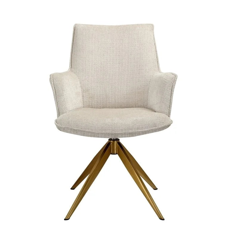 Snurrstol Dakota Armstöd Beige Chenille