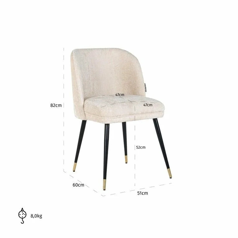 Stol Alicia vit chenille