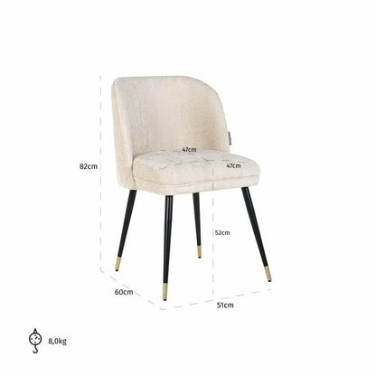 Stol Alicia vit chenille