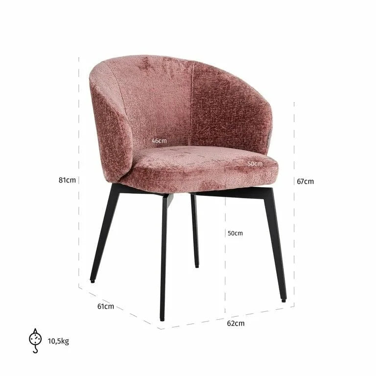 RICHMOND stol AMPHARA rosa - flammebeskyttelsesmiddel