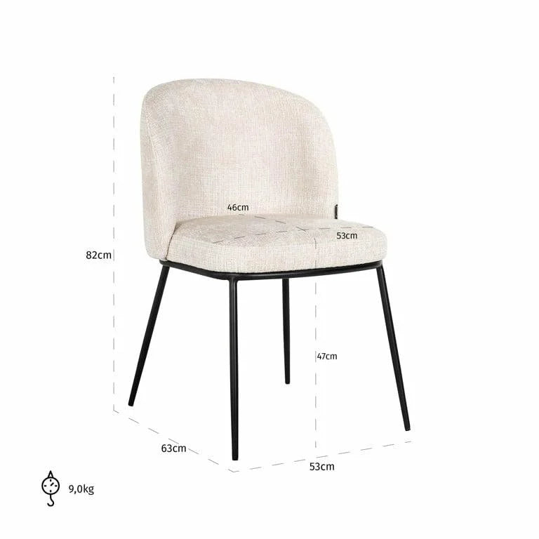 RICHMOND stol ELVI beige - flammebeskyttelse
