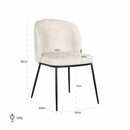 RICHMOND stol ELVI beige - flammebeskyttelse