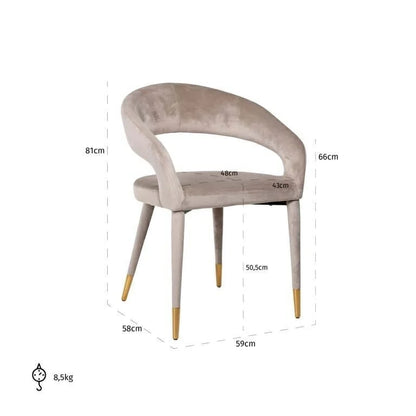 RICHMOND stol GIA beige - flammebeskyttelse