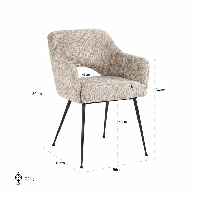 RICHMOND stol JENTHE beige - flammebeskyttelse
